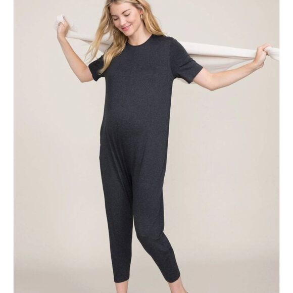 Hatch Pants - Hatch Maternity  the Walkabout Jumper in Charcoal Grey Black Size P